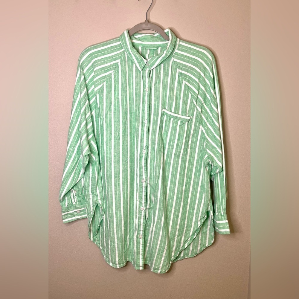 Aerie Linen Blend Coverup Shirt